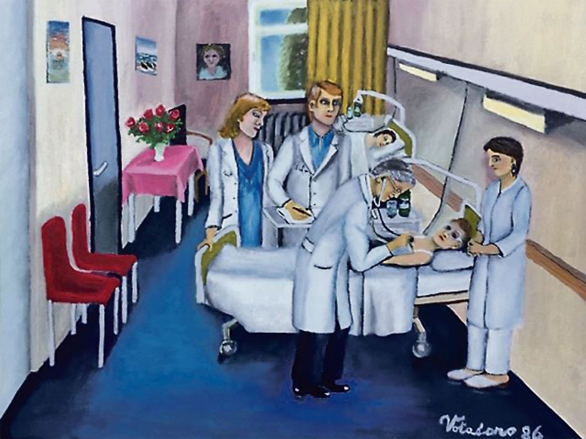 Visite in Freiburg: Zeichnung eines Patienten von Prof. Hansjörg Just