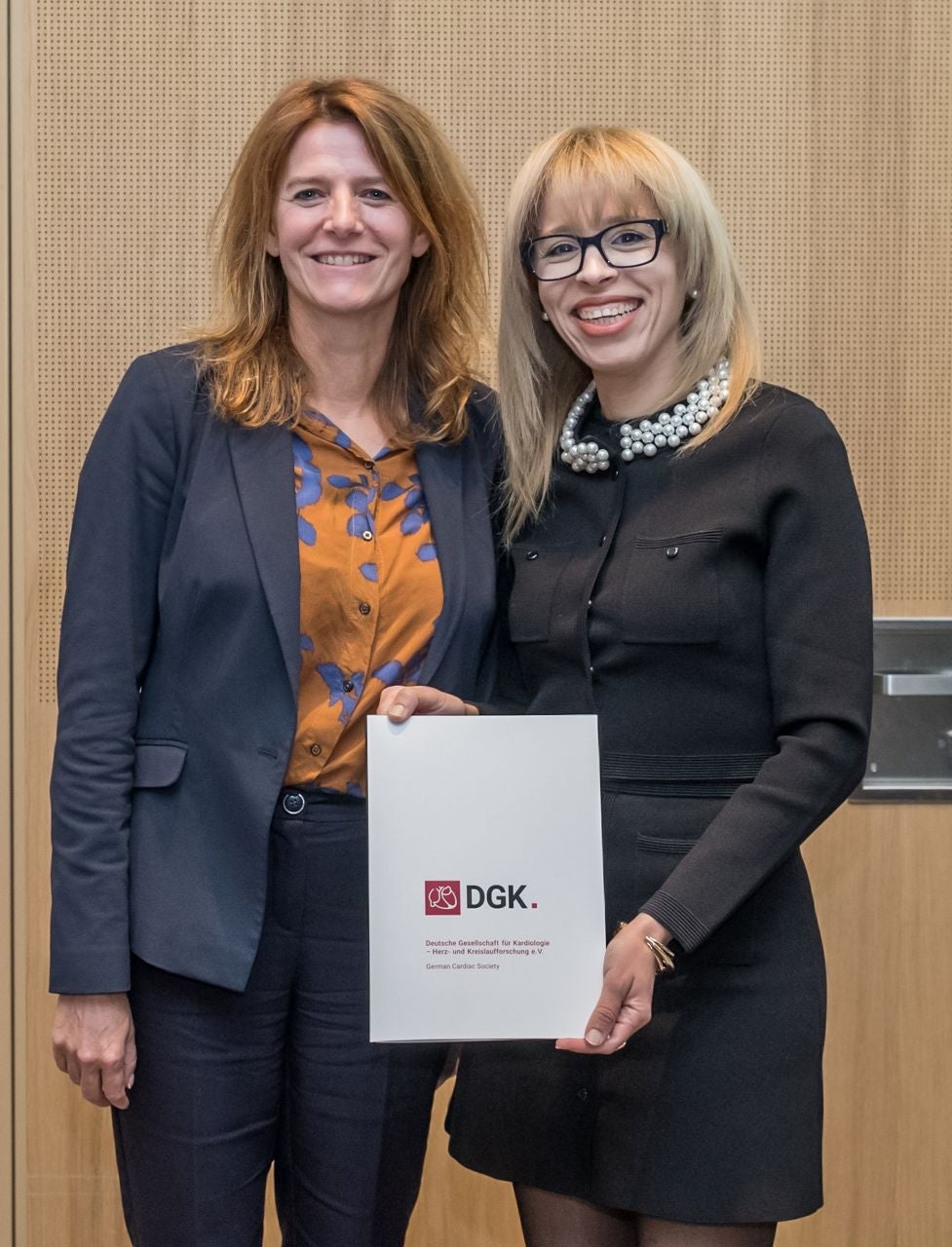 vlnr: Prof. Dr. Sophie Van Linthout, Prof. Dr. Nazha Hamdani (©DGK/Thomas Hauss)