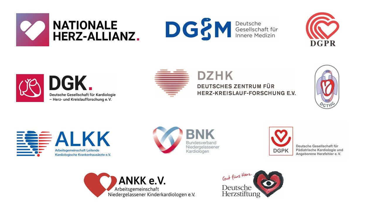 Die Logos der Fachgesellschaften die das GHG unterstüzuten