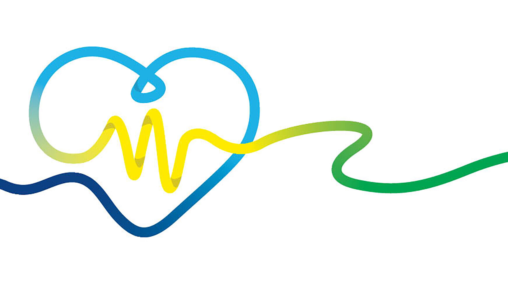 Buntes Herz mit EKG-Linie 