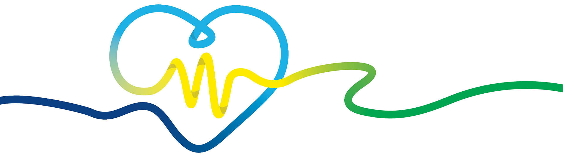 Buntes Herz mit EKG-Linie_III