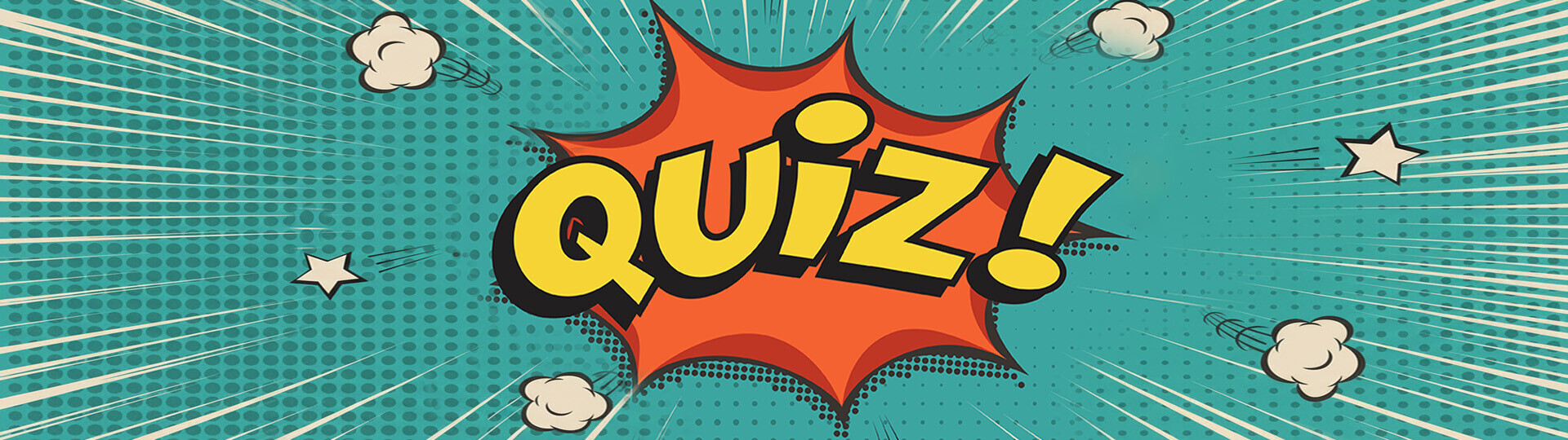 Quiz Aufschrift auf blauem Hintergrund