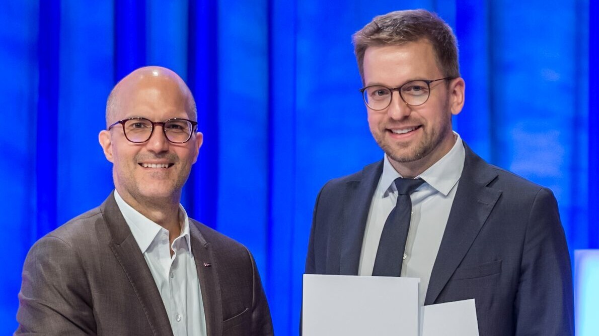 Prof. Dr. Alexander Ghanem, Preisträger Priv.-Doz. Dr. Dr. Lukas Hobohm (©DGK/Thomas Hauss)