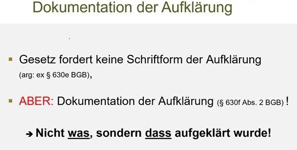 Dokumentation der Aufklärung
