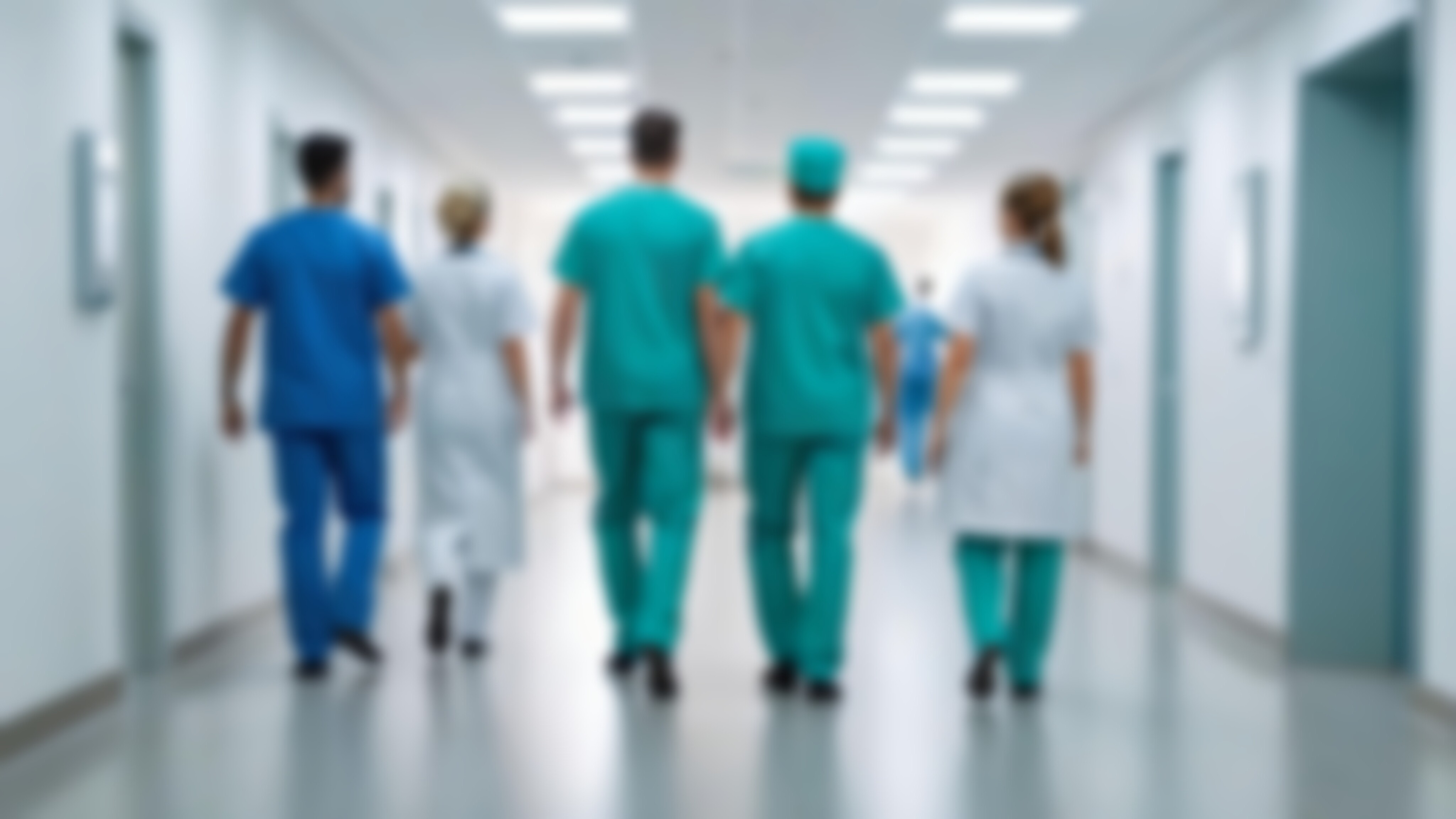 Ärzteteam in Klinikgang