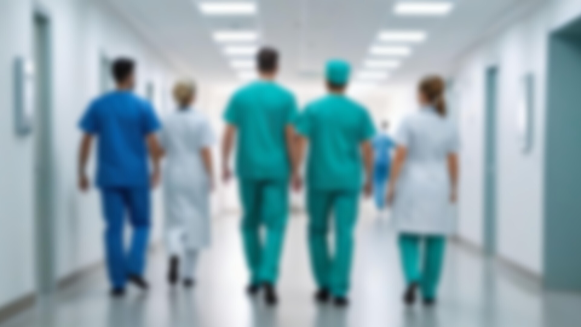 Ärzteteam in Klinikgang