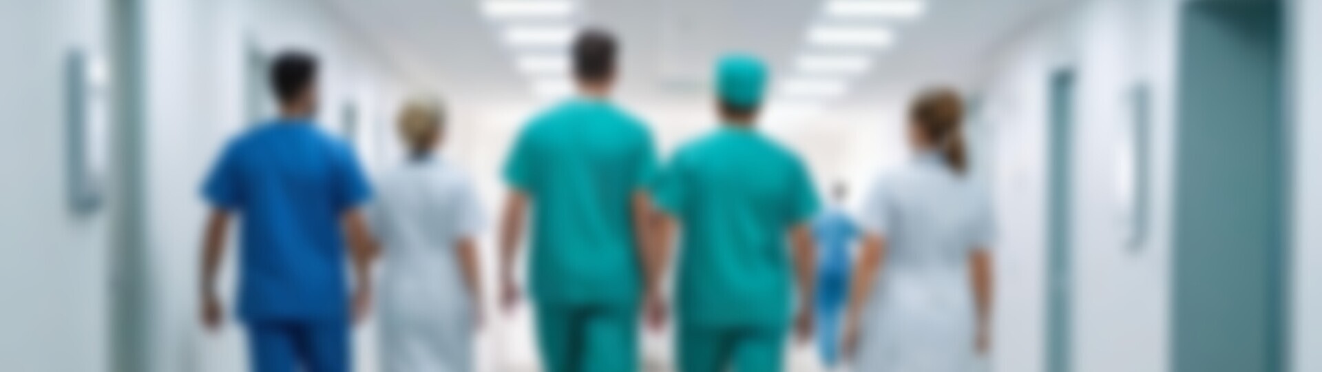 Ärzteteam in Klinikgang