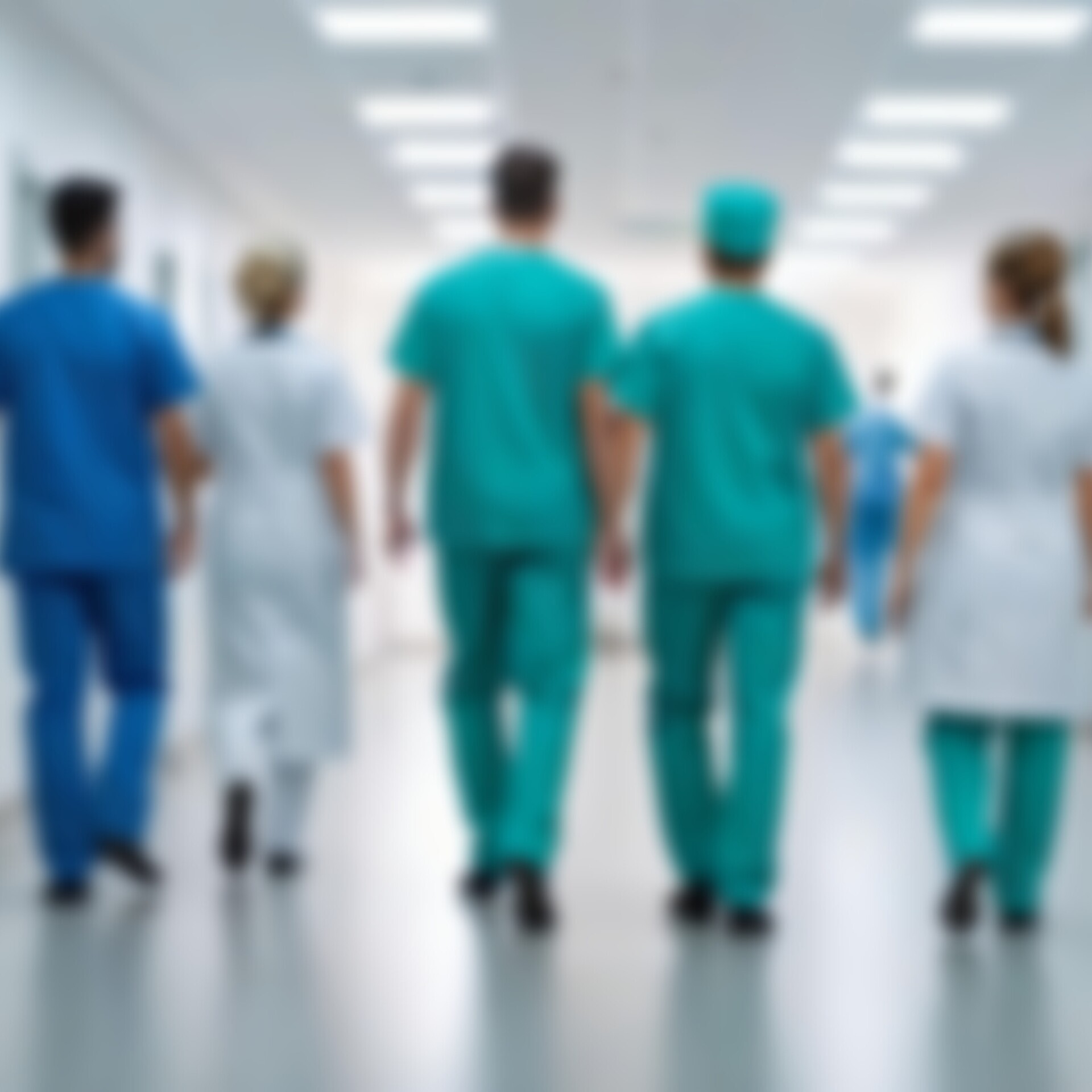 Ärzteteam in Klinikgang