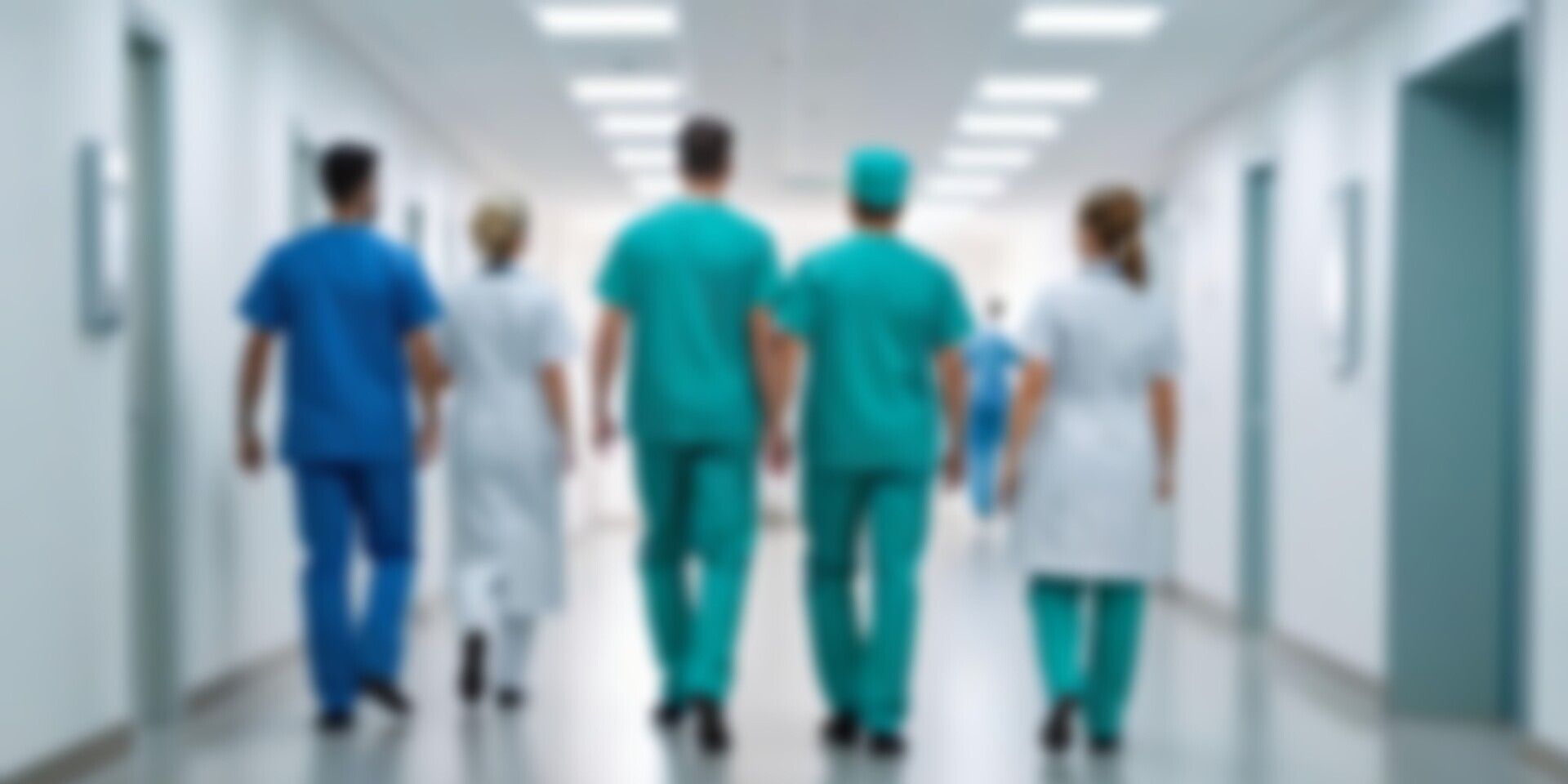Ärzteteam in Klinikgang