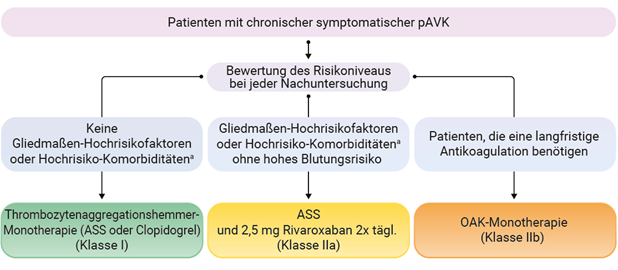 Abbildung Algorithmus zur langfristigen antithrombotischen Therapie