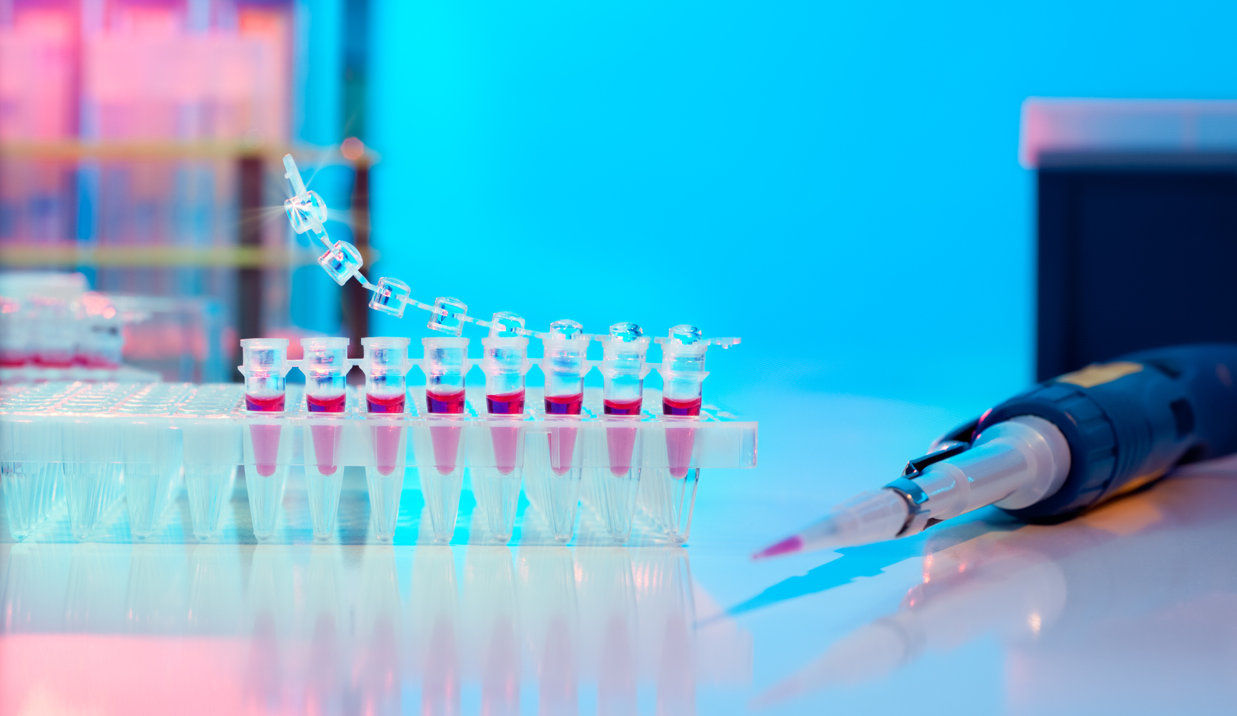 PCR stripe for DNA amplification and automatic pipette