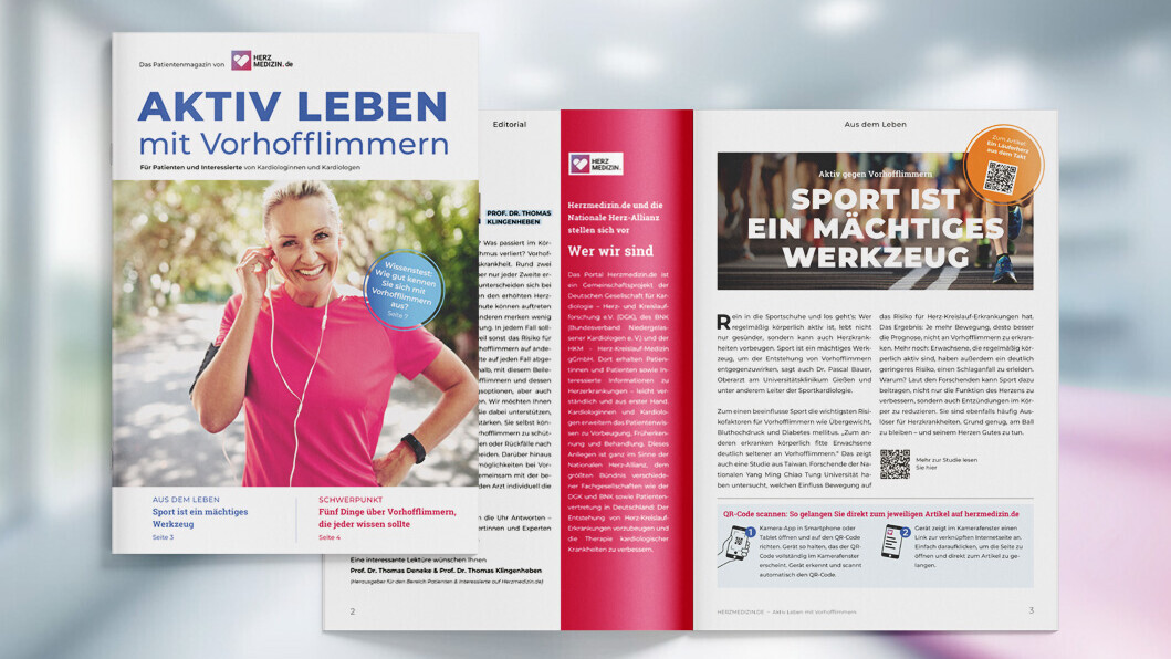 Broschüre "Aktiv leben mit Vorhofflimmern"