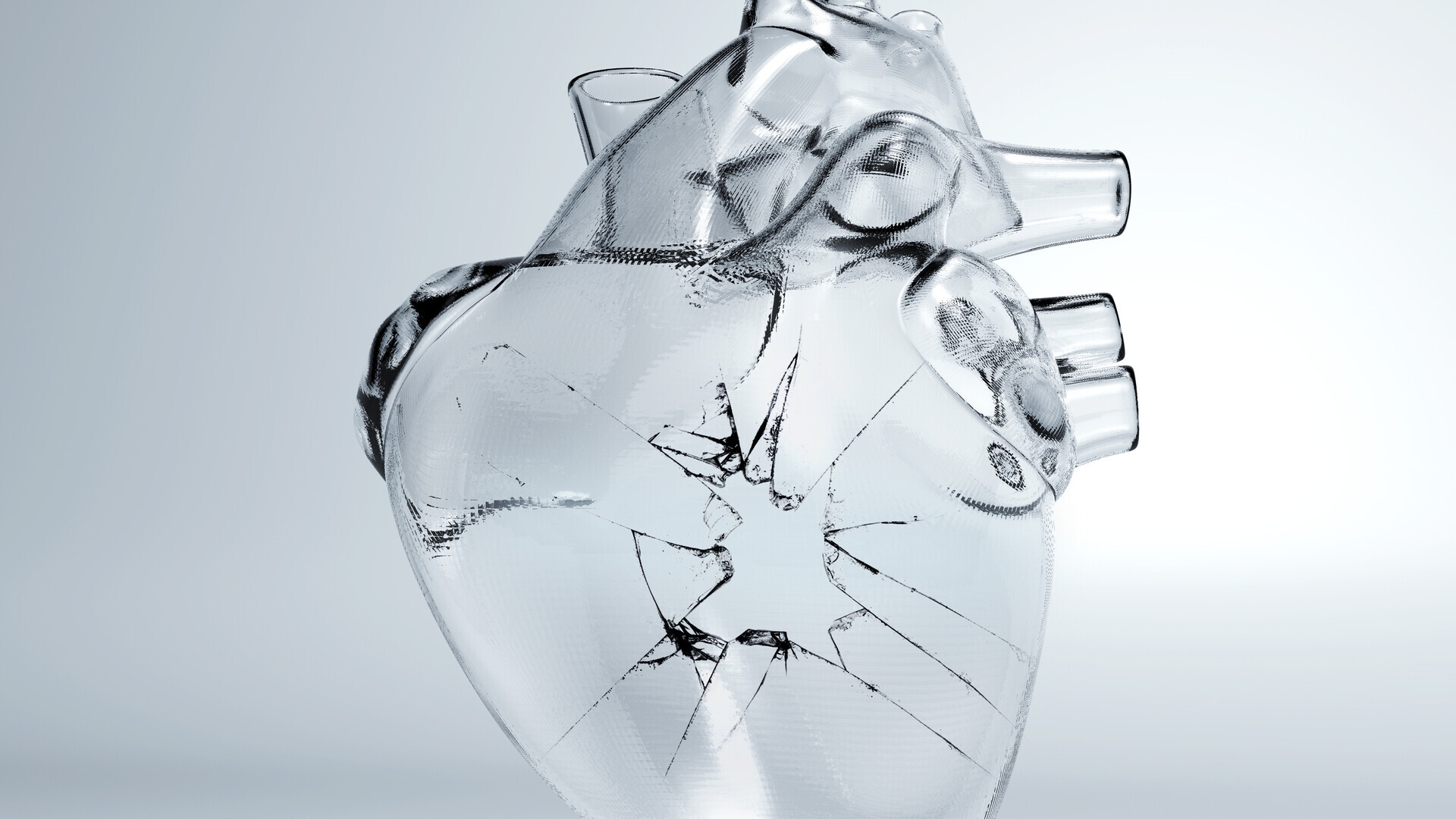 Kaputtes Herz aus Glas